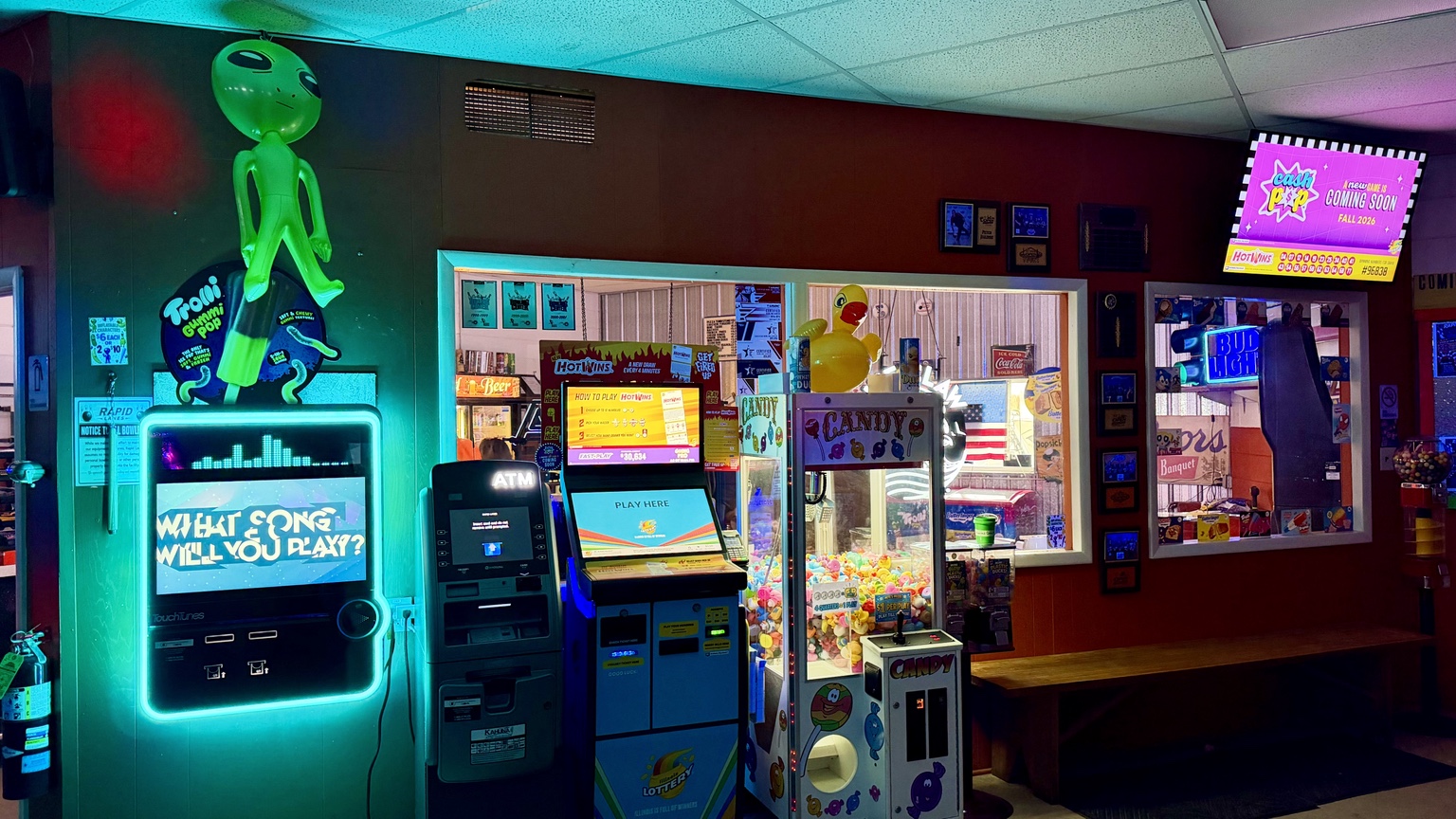 TouchTunes, games and candy inside Rapid Lanes